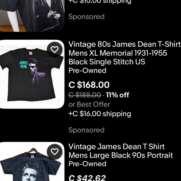 Vintage James Dean T-Shirt / Memorial Foundation / 1982 - Picture 8 of 8